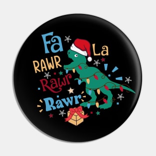 Fa La Rawr Christmas Dinosaur Pin