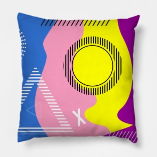 Memphis style abstract background with predominance of bright colors Pillow