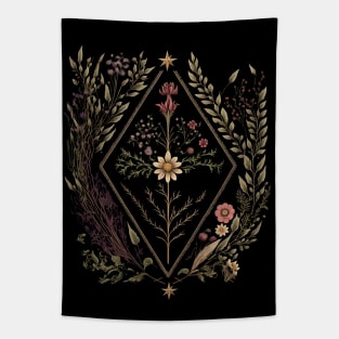 Wicca Geometric Herbs Tapestry