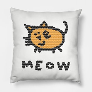 Knitted Cat Meow Pillow