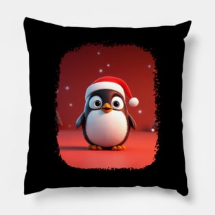 Happy Santa Penguin Pillow