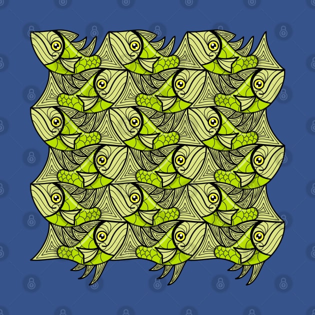 Escher fish pattern XII by Maxsomma