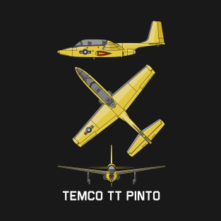 Temco TT Pinto American Primary Jet Trainer Aircraft Diagram Gift T-Shirt