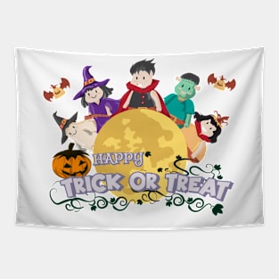 Cute cartoon Happy Halloween.Trick or Treat. Tapestry