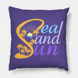 sea sand sun Pillow