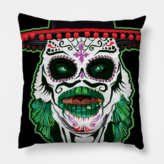 Day of the Dead Creature Pillow by pentoolarts