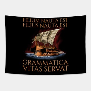 Grammatica Vitas Servat - Grammar Saves Lives - Ancient Roman History - Classical Latin Tapestry