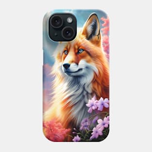 Red Fox with Flowers and Forests Phone Case