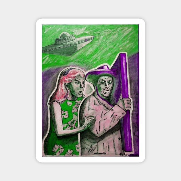 Saint-Tropez UFO Invasion IV Magnet by Edward Schtrudel