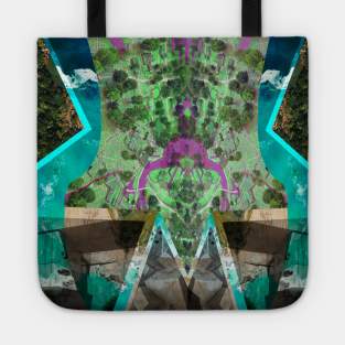 disaster map in architectural city collage ecopop Tote