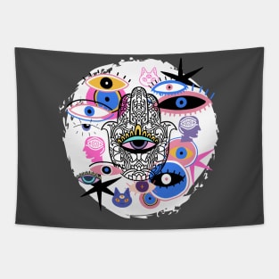 Eyes Hamsa Tapestry