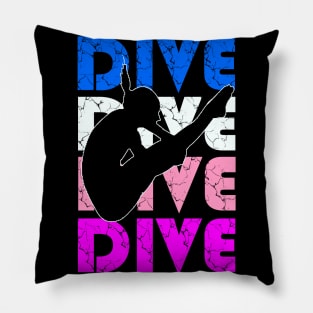 Girls Dive Pink Springboard High Diving Gift Pillow