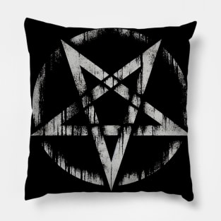 Grunge Inverted Pentagram Pillow