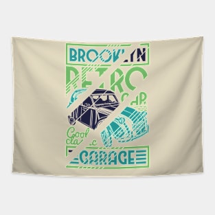 Brooklyn Retro Car Garage #2 Tapestry