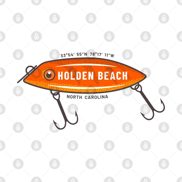 Holden Beach, North Carolina Summer Vacation Fishing Lure by Contentarama