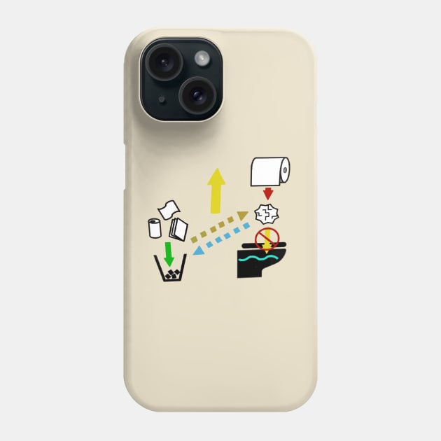 Toilet Instructions Phone Case by hi ~ hello ~