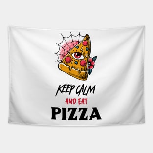 keep calm and eat pizza Tapestry