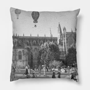 May Afternoon in Batalha (Monochrome) Pillow
