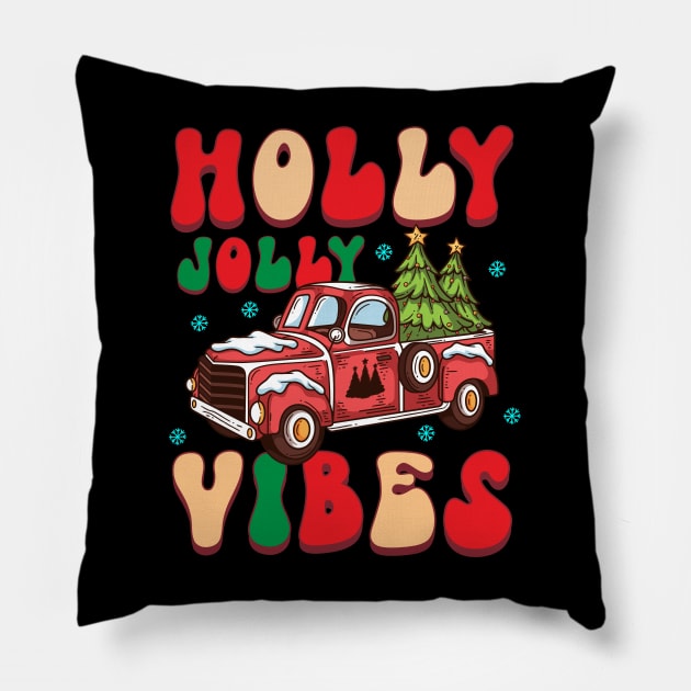 holly jolly Vibes Pillow by MZeeDesigns