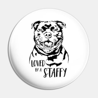 Staffordshire Bull Terrier loved by a staffy saying Pin