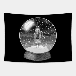 The Girl in the Snow Globe Tapestry