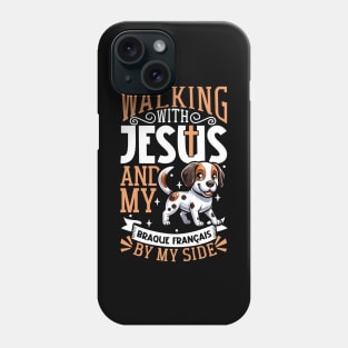 Jesus and dog - Braque Français Phone Case