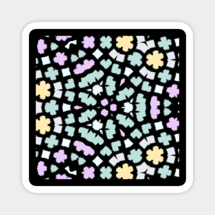 Kaleidoscope Of Pastel Hearts Pattern Magnet