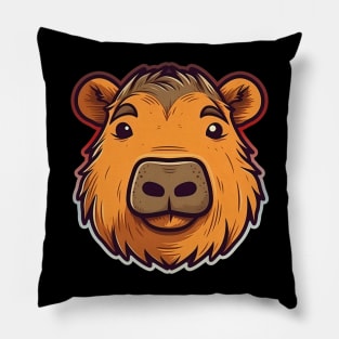 Capybara lover. Cartoon illustration Pillow