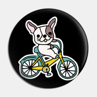 French Bulldog Bicycle Dog Lover Frenchie Pin