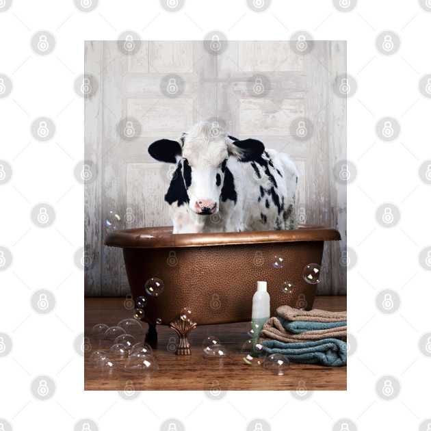 Cow in the Bathtub by DomoINK