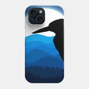 BLACK CROW BLUE SILENCE NIGHT SKY MOON LAPLAND Phone Case