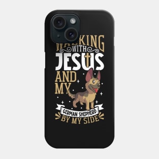 Jesus and dog - German Shepherd Phone Case