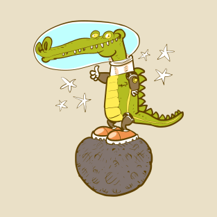 astronaut crocodile cartoon T-Shirt