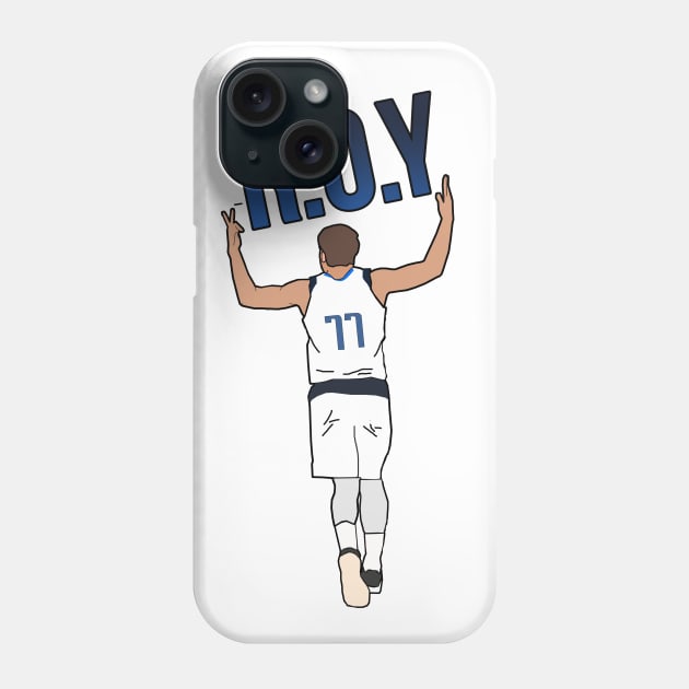 Luka Doncic Rookie of the Year 'ROY' - NBA Dallas Mavericks Phone Case by xavierjfong