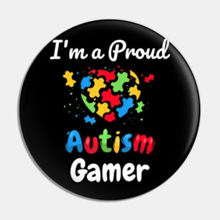 Im A Proud Autism Gamer  Kids Youth Heart Pin