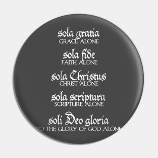 The Five Solas of the Reformation (dark colors) Pin