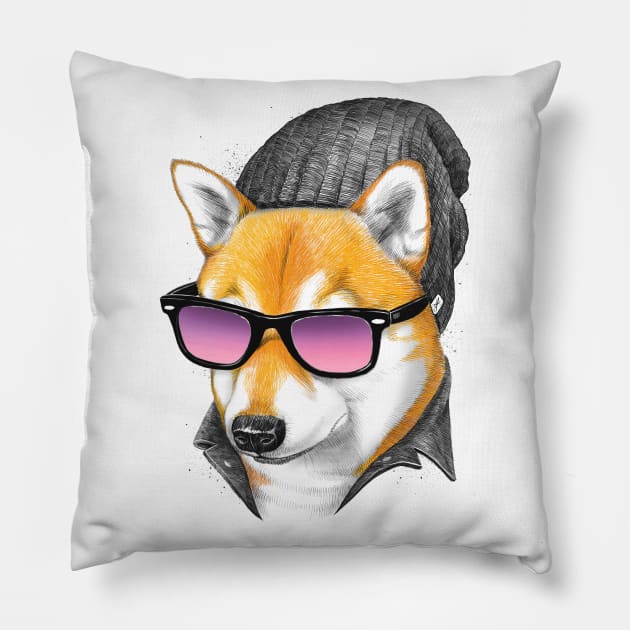 Cool Shiba inu Pillow by NikKor