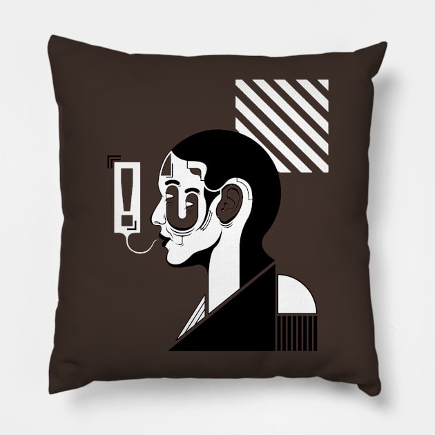 abstract potrait 2 Pillow by rabatzzz_potrait