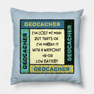 Geocacher Lost Mind Patterns Pillow