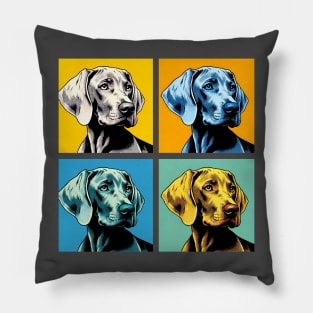 Pop Retro Weimaraner Art Painting - Cute Puppy Pillow