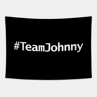 Team Johnny Hashtag Minimal Typography White Text Tapestry