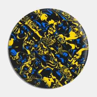 Groovy Flower in Yellow & Blue Pin