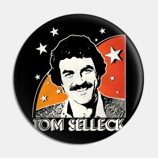 Tom Selleck Retro 70s Fade Pin