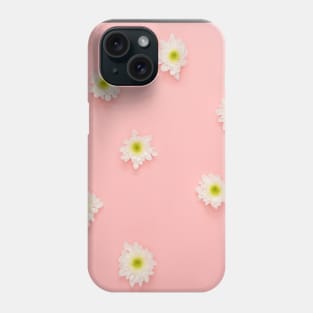 White flower, yellow and white flower, flowers background Phone Case