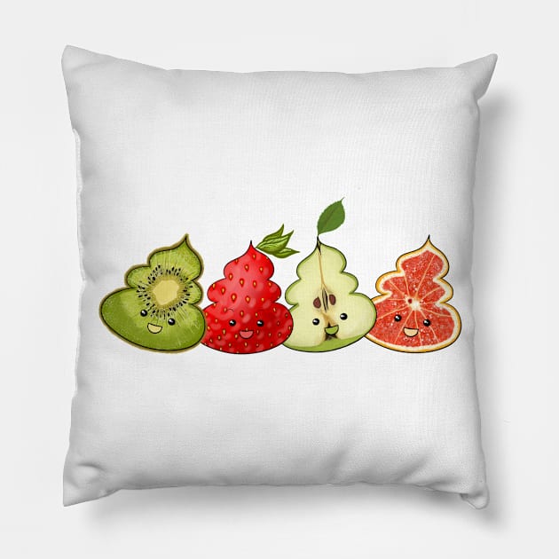 Cute Fruity Poos Pillow by CutiePoos