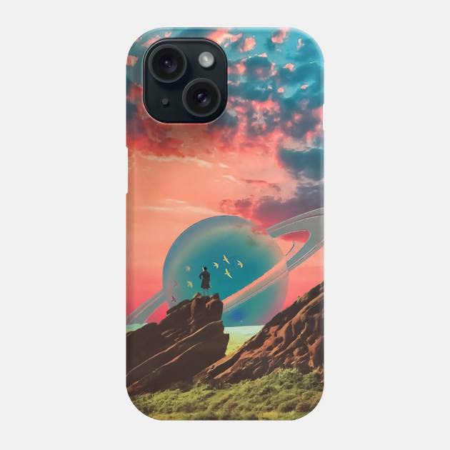 Red Rock Skies - Surreal/Collage Art Phone Case by DIGOUTTHESKY