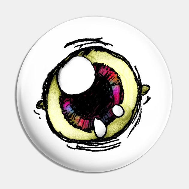 Colorful creepy eye Pin by onibug