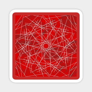 Red grunge geometric design Magnet