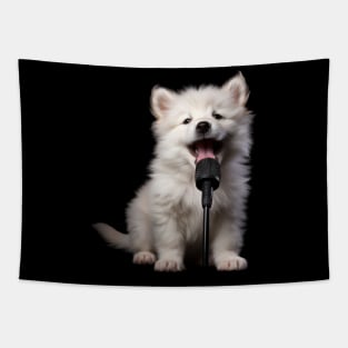 Samoyed Puppy singing Tapestry