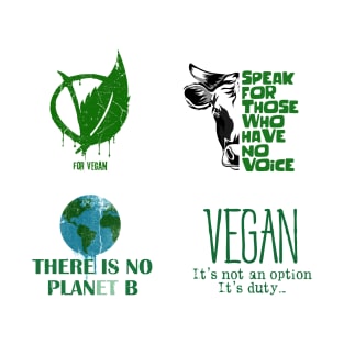 Vegan Quotes Sticker Pack - Set of 4 Sticker Set for Animal Rights and Liberation T-Shirt